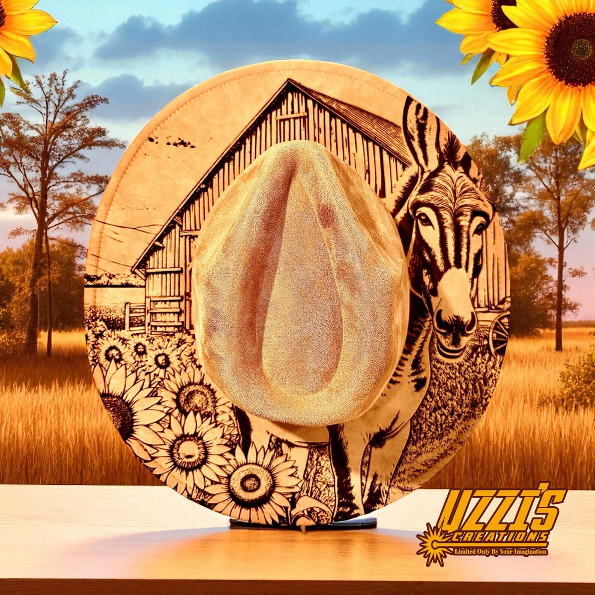 Custom Burned Brim Cowboy Hat – One-of-a-Kind Artwork
